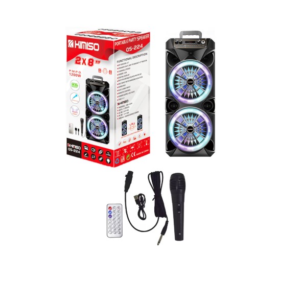 SPEAKER KIMISO QS-224 8" X 2 WITH MICROPHONE AND REMOTE SPEAKER KIMISO QS-224 8" X 2 WITH MICROPHONE AND REMOTE